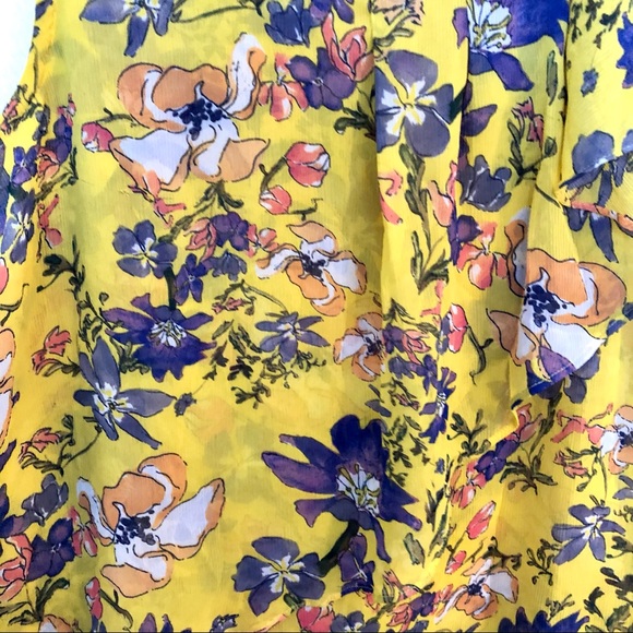 Anthropologie HD in Paris yellow floral flutter - Picture 6 of 8